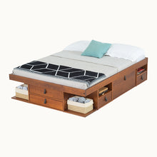 Funktionsbett Bali 140x190 cm - Bett mit Bettkasten und viel Stauraum - Inkl. Lattenrost - Memomad