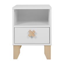 Nachtschrank XO - Weiß und Natur - Memomad