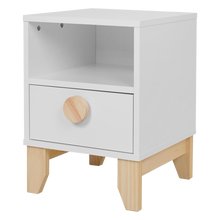 Nachtschrank XO - Weiß und Natur - Memomad