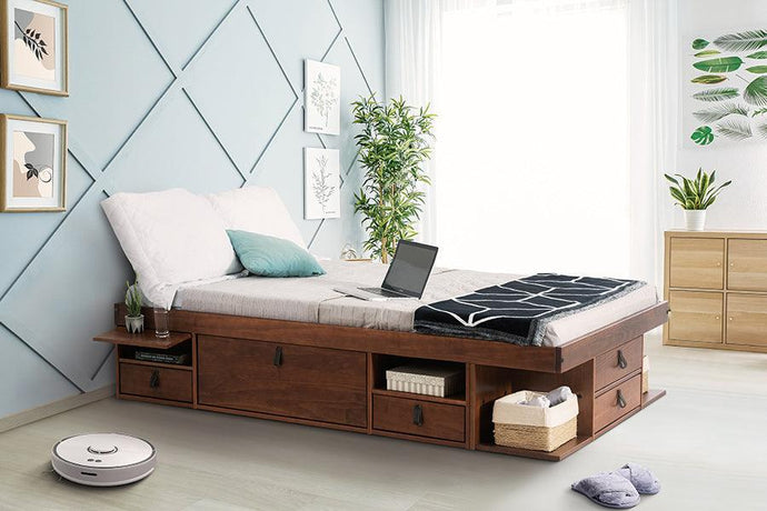 Funktionsbett Bali 150x200 cm - Bett mit Bettkasten und viel Stauraum - Inkl. Lattenrost - Memomad
