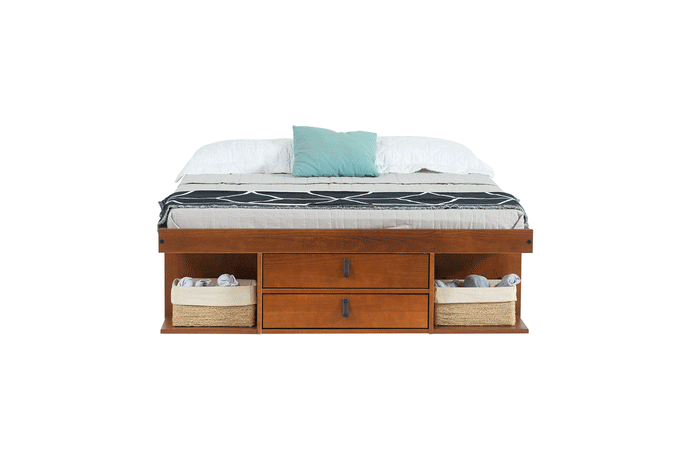 Funktionsbett Bali 180x200 cm - Bett mit Bettkasten und viel Stauraum - Inkl. Lattenrost - Memomad