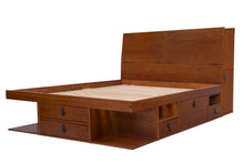 Schlafzimmer mit Set Bali Funktionsbett mit Kopfende - Bett mit Aufbewahrung aus Massiv Holz